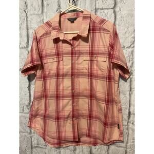 Eddie Bauer Blouse Size XL Pink Plaid